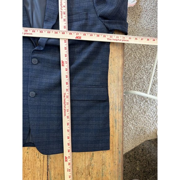 Apt 9 Mens Slim Fit Premier Flex Essential Blazer 44R Plaid Black Polyester - Picture 8 of 8